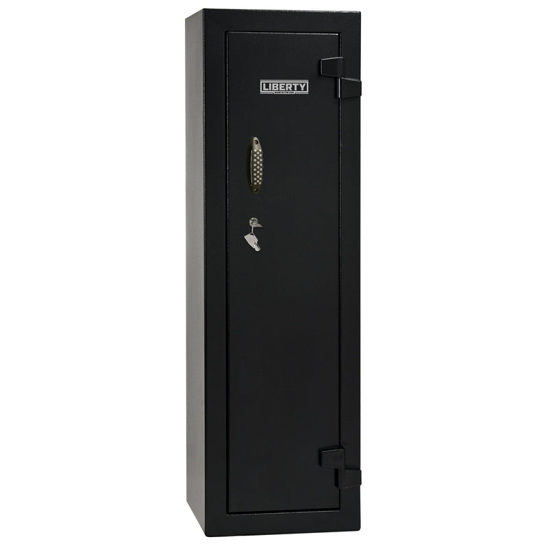Gun Cabinet 14 | Dimensions: 59"(H) x 18"(W) x 16"(D*) | Textured Black - Closed | Idaho Safe & Vault, Caldwell Idaho