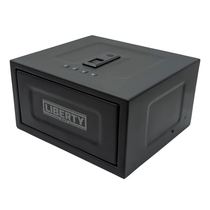 HDV-250X | Biometric Handgun Vault | 11.125”(D) X 12.374”(W) X 6.689”(H) Exterior Dimensions | Black - Closed | Idaho Safe & Vault, Caldwell Idaho
