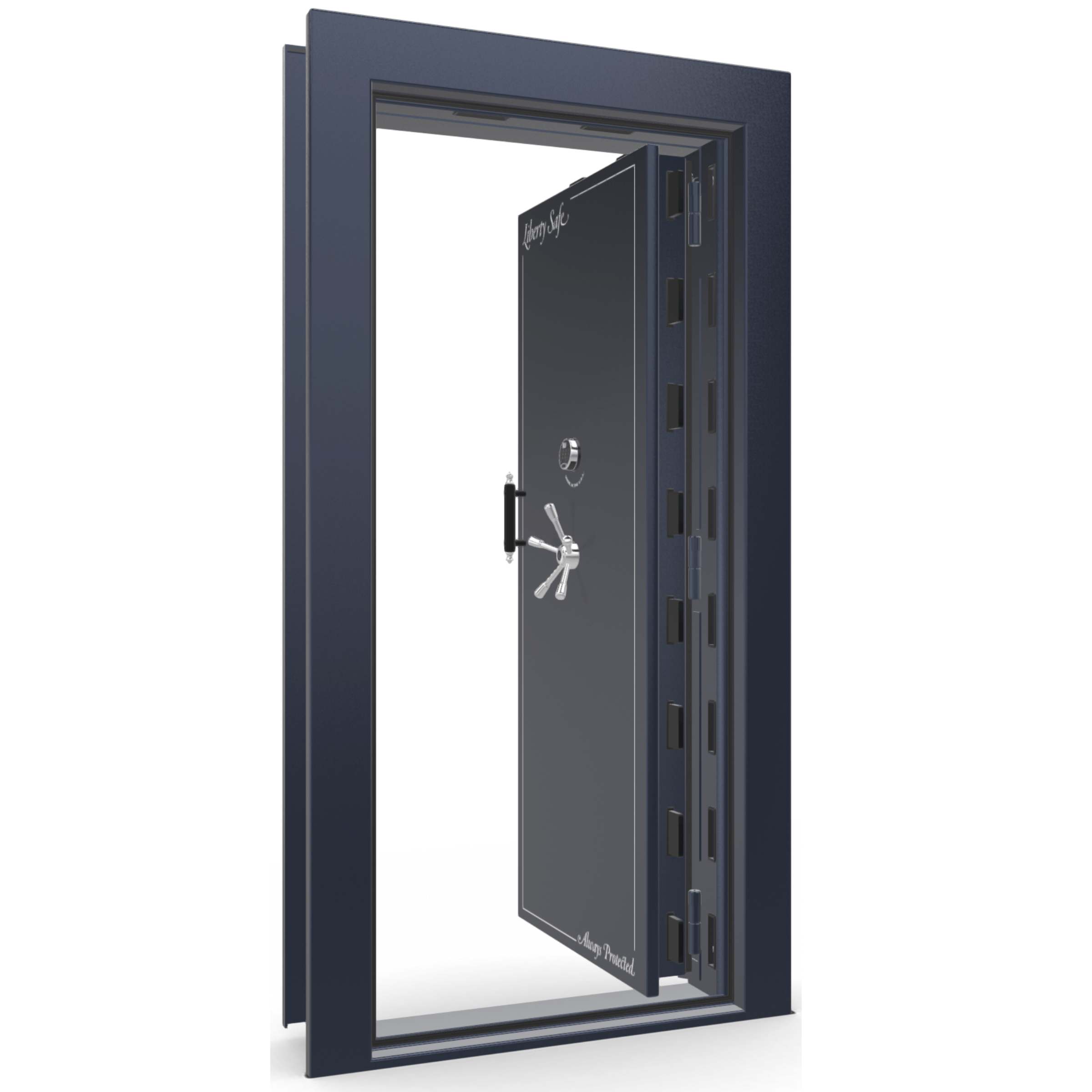 Vault Door Series | In-Swing | Right Hinge | Blue Gloss | Electronic Lock - open | Idaho Safe & Vault, Caldwell Idaho