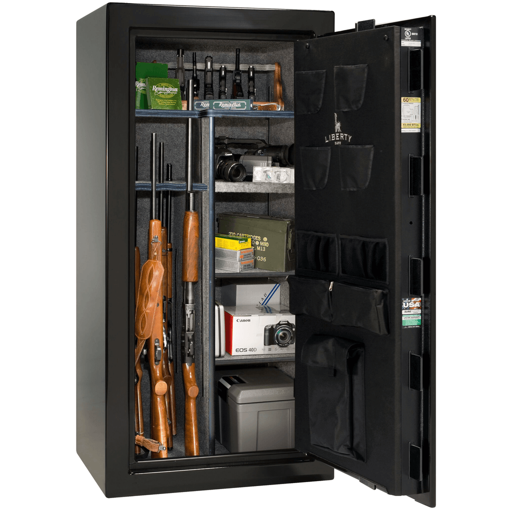 Colonial Series | Level 4 Security | 75 Minute Fire Protection | 23 | DIMENSIONS: 60.5"(H) X 30"(W) X 22"(D*) | Black Textured | Mechanical Lock Open | Idaho Safe & Vault, Caldwell Idaho