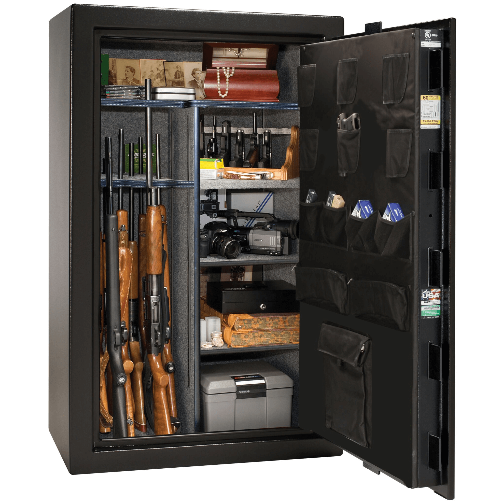 Colonial Series | Level 4 Security | 75 Minute Fire Protection | 30 | DIMENSIONS: 60.5"(H) X 36"(W) X 22"(D*) | Black Textured | Electronic Lock Open | Idaho Safe & Vault, Caldwell Idaho