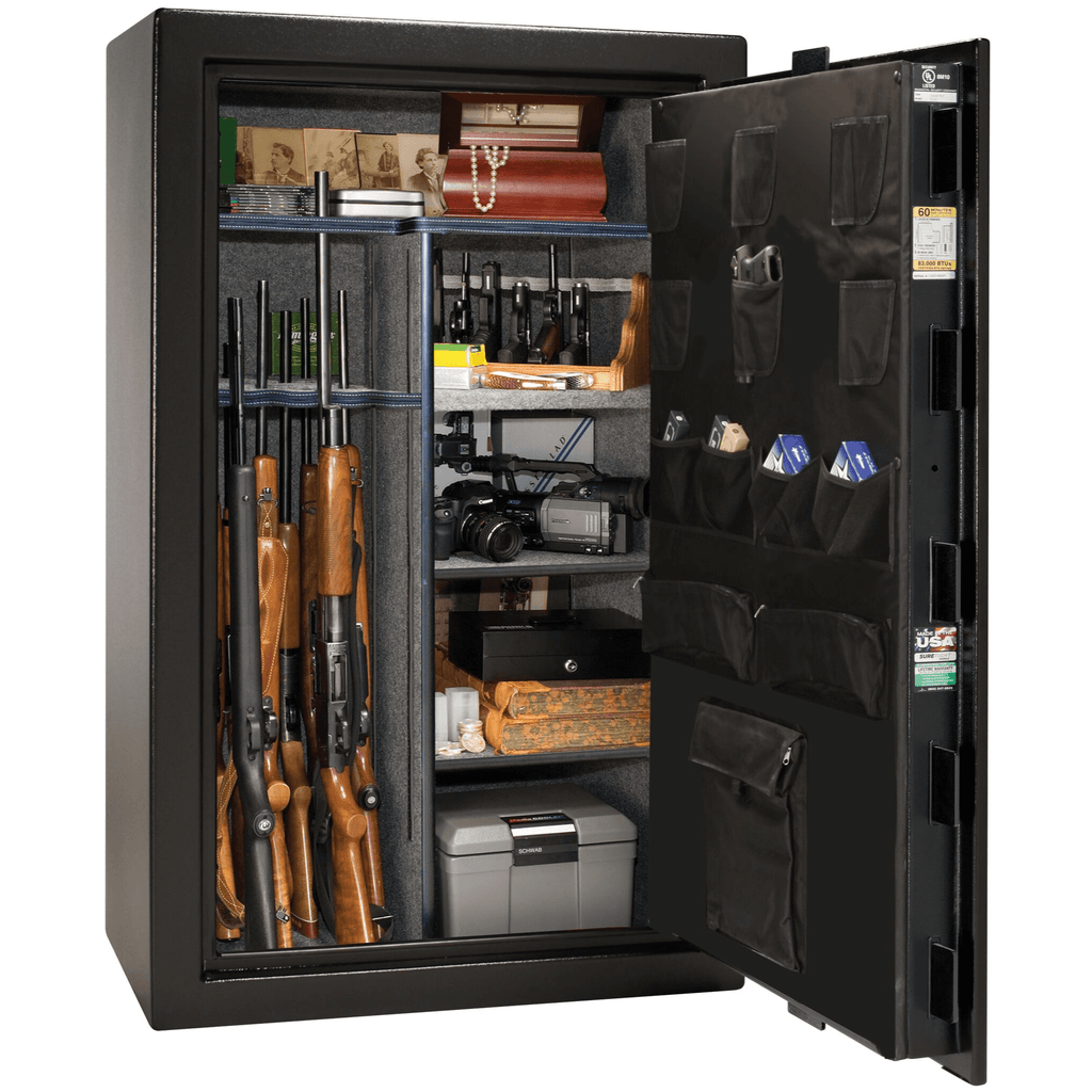Colonial Series | Level 4 Security | 75 Minute Fire Protection | 30 | DIMENSIONS: 60.5"(H) X 36"(W) X 22"(D*) | Black Textured | Mechanical Lock Open | Idaho Safe & Vault, Caldwell Idaho