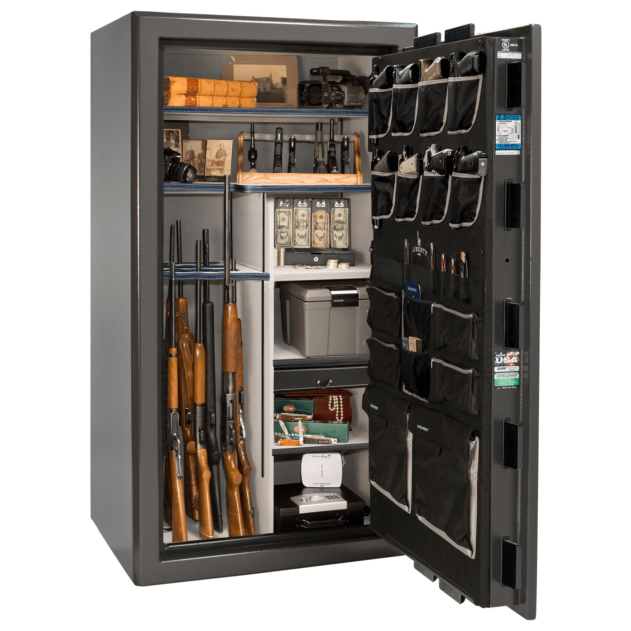 Presidential Series | Level 8 Security | 2.5 Hours Fire Protection | 40 | Dimensions: 66.5"(H) x 36.25"(W) x 27.75"(D*) | Gray Marble | Black Chrome Hardware | Mechanical Lock | Idaho Safe & Vault, Caldwell Idaho