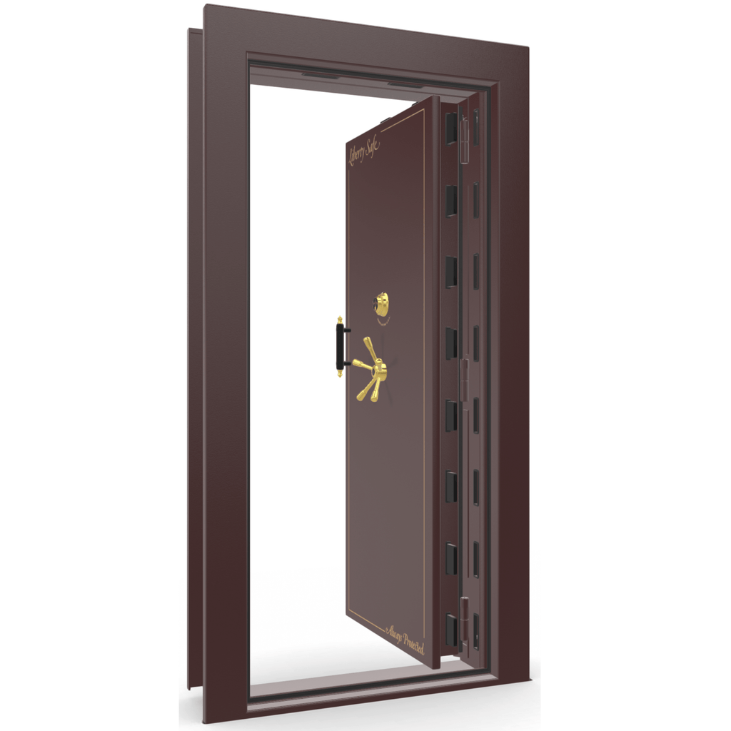 Vault Door Series | In-Swing | Right Hinge | Burgundy Marble | Mechanical Lock - open | Idaho Safe & Vault, Caldwell Idaho