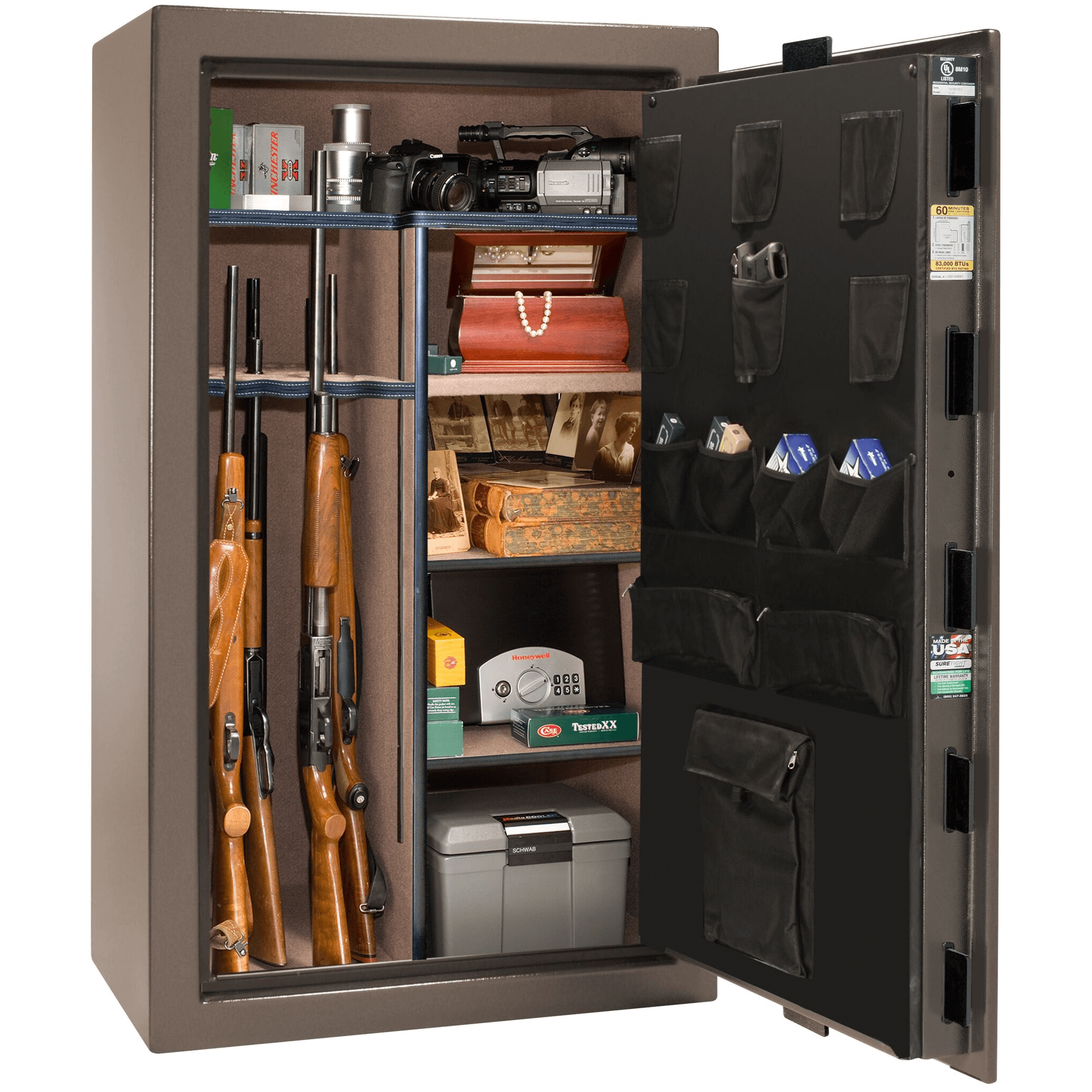 Colonial Series | Level 4 Security | 75 Minute Fire Protection | 30 | DIMENSIONS: 60.5"(H) X 36"(W) X 22"(D*) | Bronze Textured | Electronic Lock Open | Idaho Safe & Vault, Caldwell Idaho