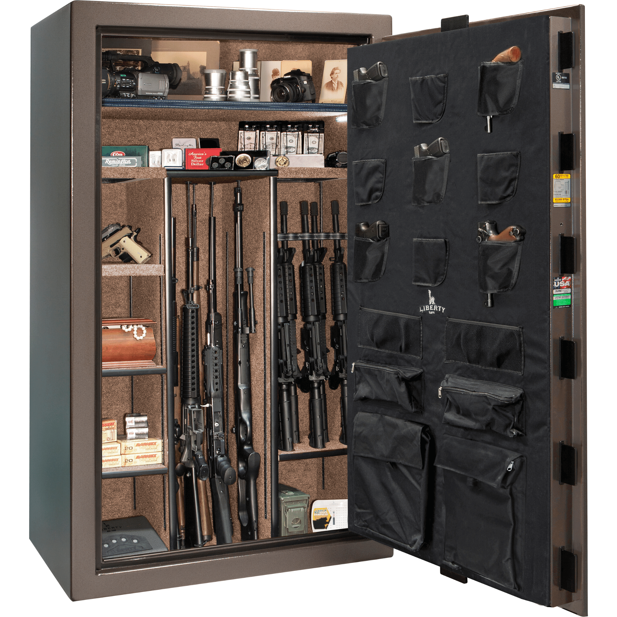 Colonial Series | Level 4 Security | 75 Minute Fire Protection | 50XT | DIMENSIONS: 72.5"(H) X 42"(W) X 27.5"(D*) | Bronze Textured | Electronic Lock Open | Idaho Safe & Vault, Caldwell Idaho