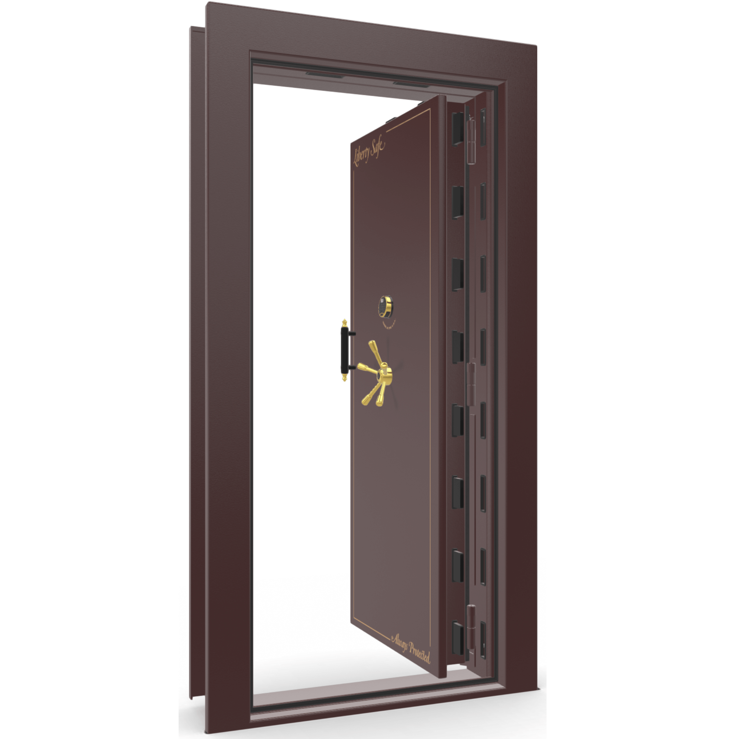 Vault Door Series | In-Swing | Right Hinge | Burgundy Marble | Electronic Lock - open | Idaho Safe & Vault, Caldwell Idaho