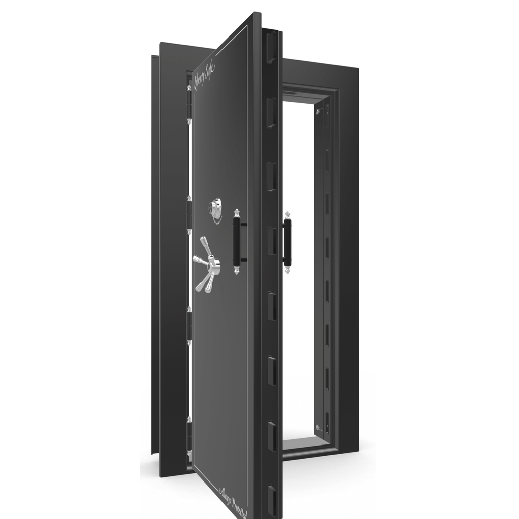 Vault Door Series | Out-Swing | Left  Hinge | Black Gloss | Mechanical Lock - open | Idaho Safe & Vault, Caldwell Idaho