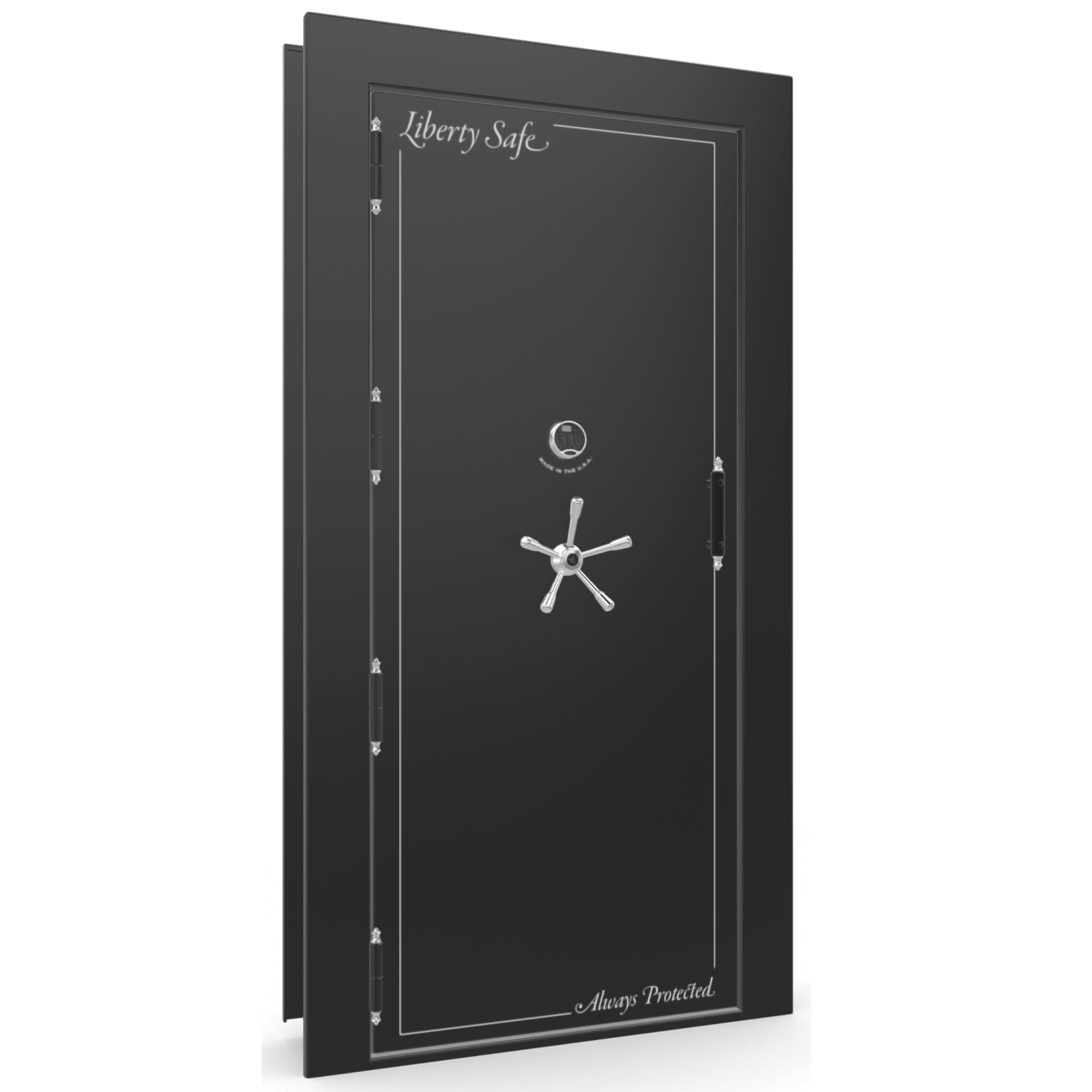 Vault Door Series | Out-Swing | Left  Hinge | Black Gloss | Electronic Lock - closed | Idaho Safe & Vault, Caldwell Idaho