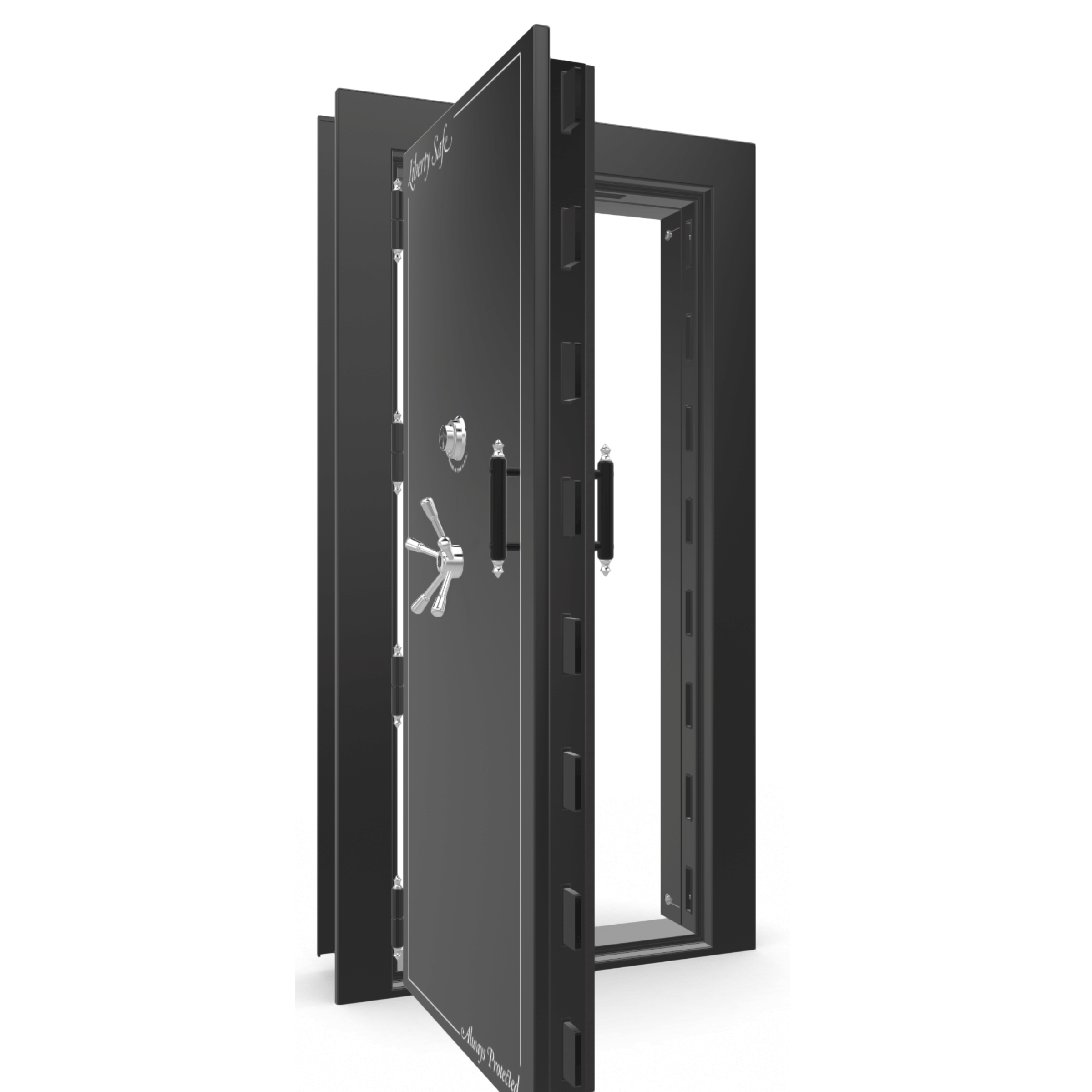 Vault Door Series | Out-Swing | Left  Hinge | Black Gloss | Electronic Lock - open | Idaho Safe & Vault, Caldwell Idaho