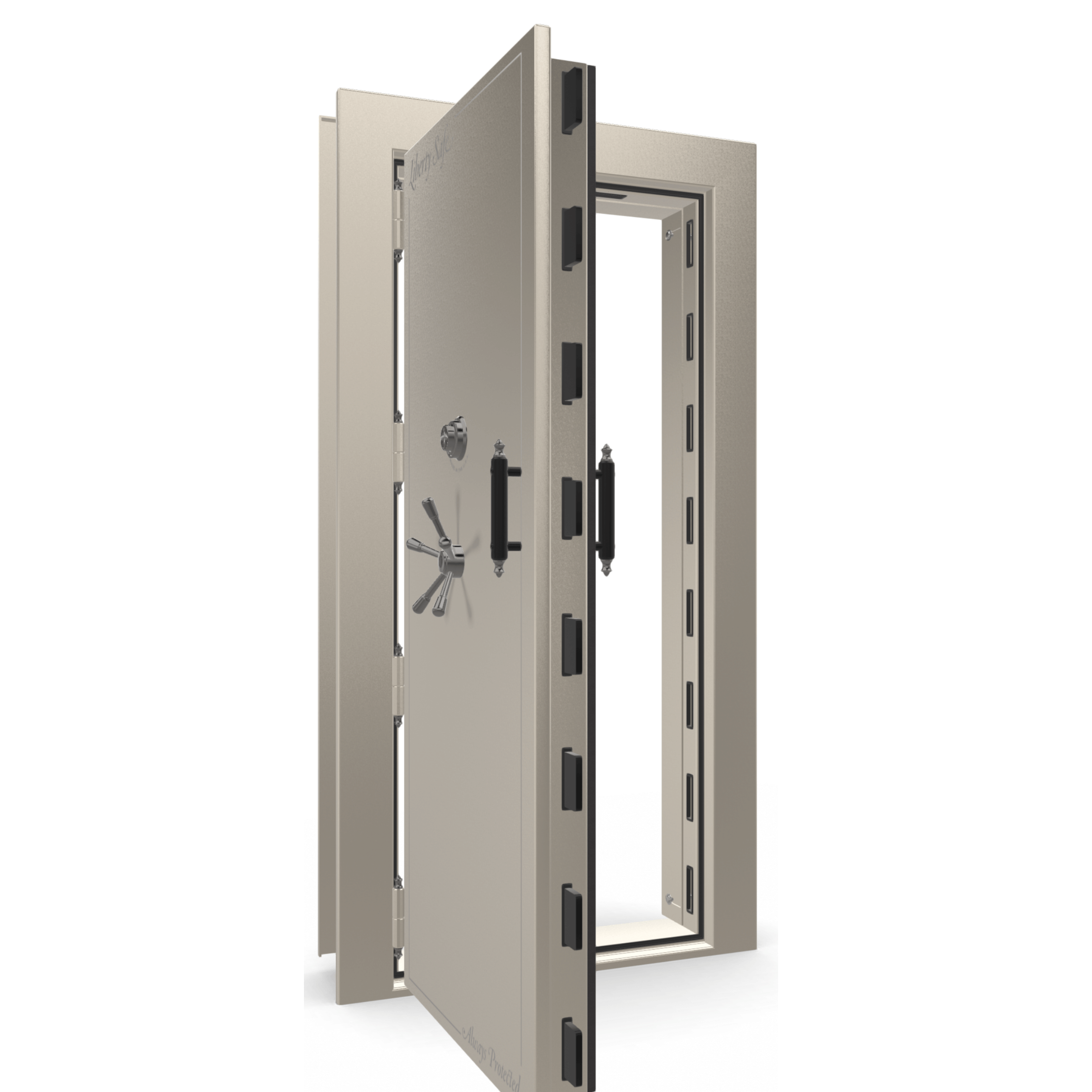 Vault Door Series | Out-Swing | Left  Hinge | Champagne Gloss | Mechanical Lock - open | Idaho Safe & Vault, Caldwell Idaho