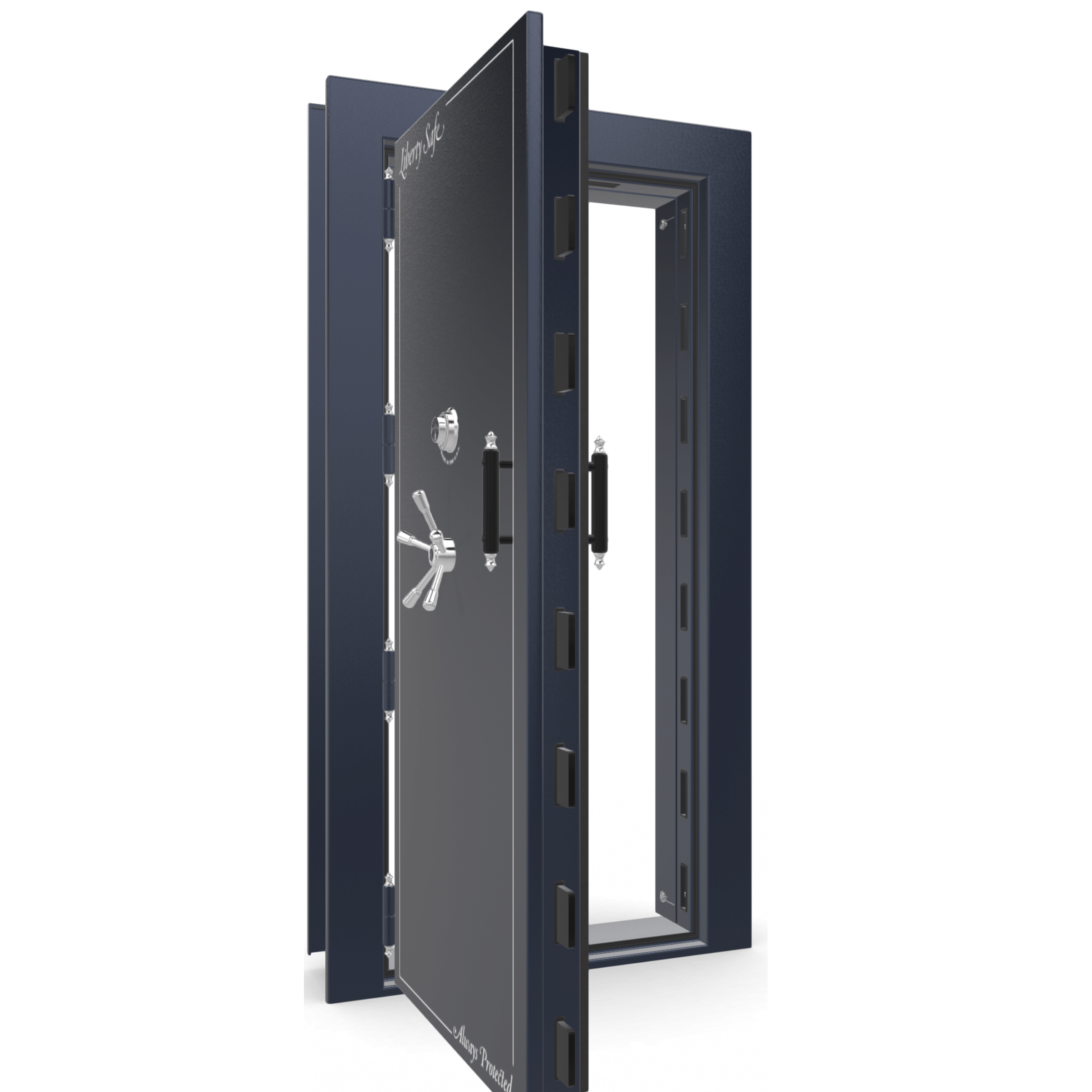 Vault Door Series | Out-Swing | Left  Hinge | Blue Gloss | Mechanical Lock - open | Idaho Safe & Vault, Caldwell Idaho
