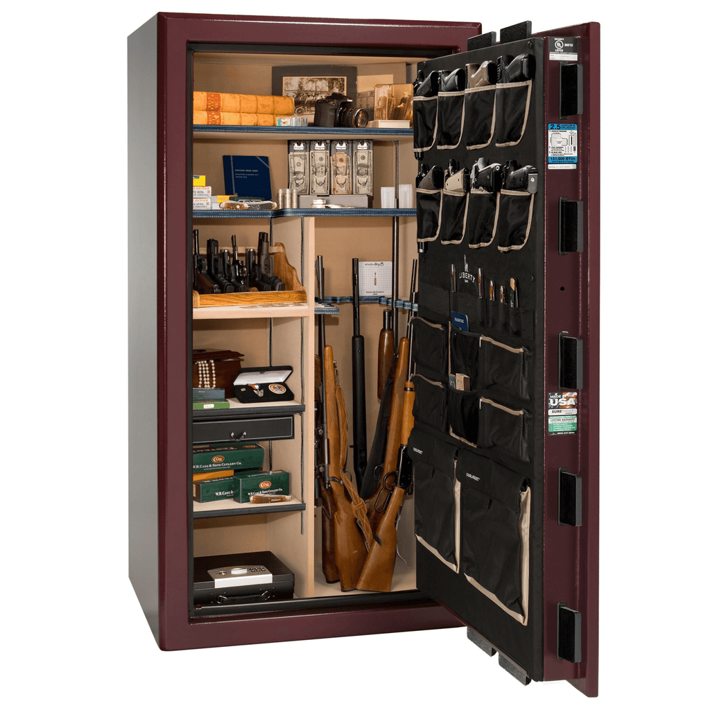 Presidential Series | Level 8 Security | 2.5 Hours Fire Protection | 40 | Dimensions: 66.5"(H) x 36.25"(W) x 27.75"(D*) | Burgundy Marble | Gold Hardware | Mechanical Lock | Idaho Safe & Vault, Caldwell Idaho