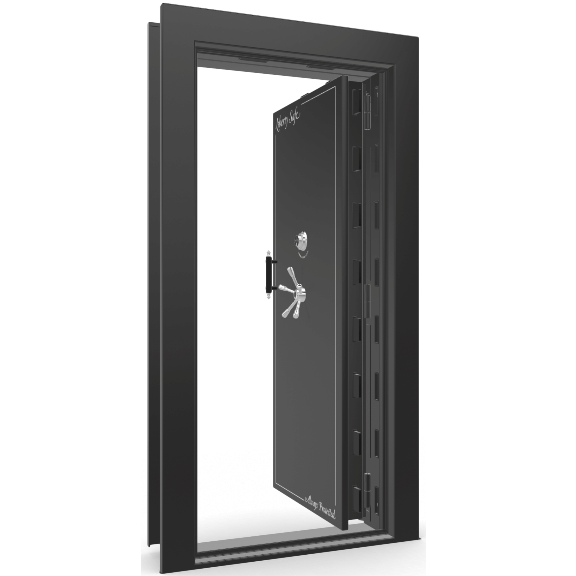 Vault Door Series | In-Swing | Right Hinge | Black Gloss | Mechanical Lock - open | Idaho Safe & Vault, Caldwell Idaho