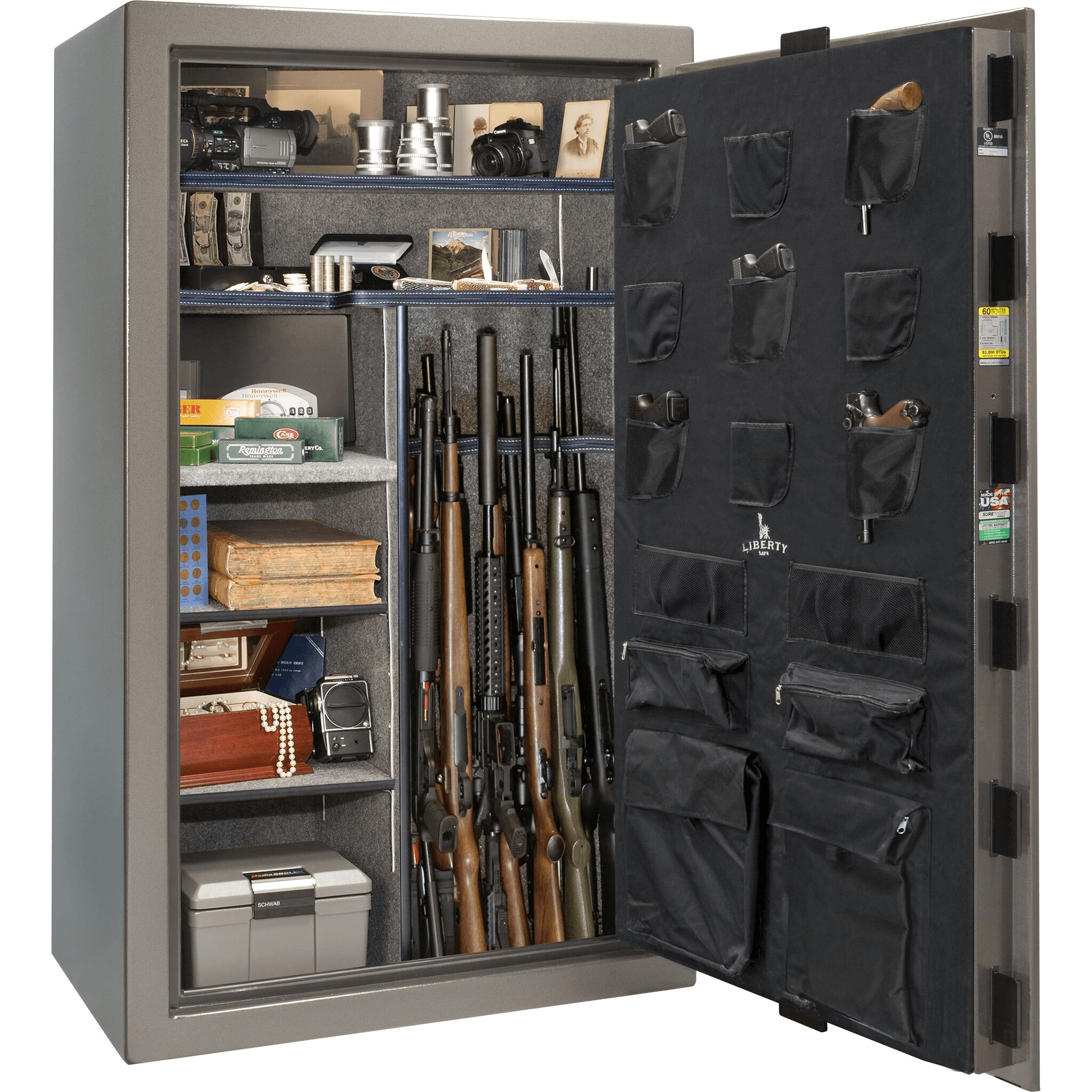 Colonial Series | Level 4 Security | 75 Minute Fire Protection | 50 | DIMENSIONS: 72.5"(H) X 42"(W) X 27.5"(D*) | Gray Marble | Electronic Lock Open | Idaho Safe & Vault, Caldwell Idaho