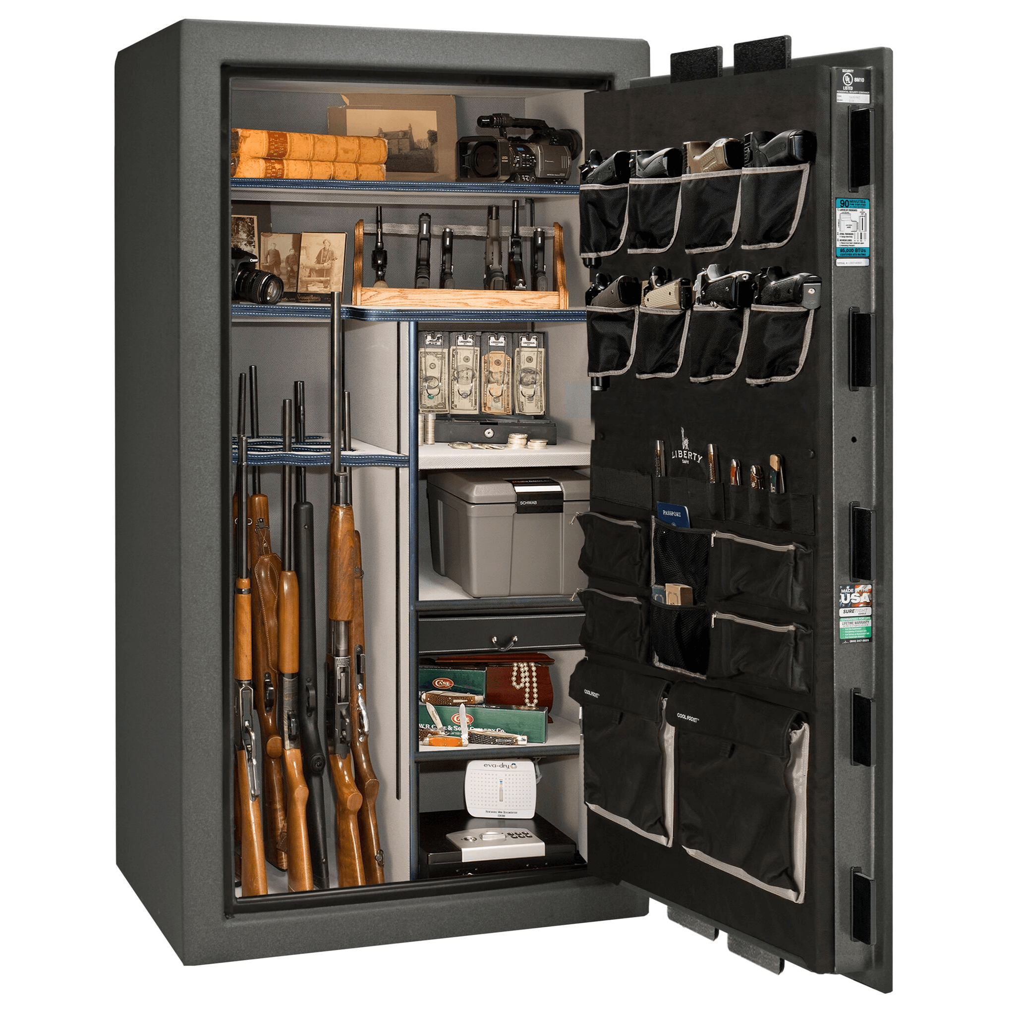 Lincoln Series | Level 5 Security | 110 Minute Fire Protection | 50 | Dimensions: 72.5"(H) x 42"(W) x 32"(D) | Burgundy Marble | Electronic Lock | Idaho Safe & Vault, Caldwell Idaho