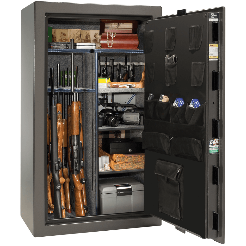 Colonial Series | Level 4 Security | 75 Minute Fire Protection | 30 | DIMENSIONS: 60.5"(H) X 36"(W) X 22"(D*) | Gray Marble | Mechanical Lock Open | Idaho Safe & Vault, Caldwell Idaho