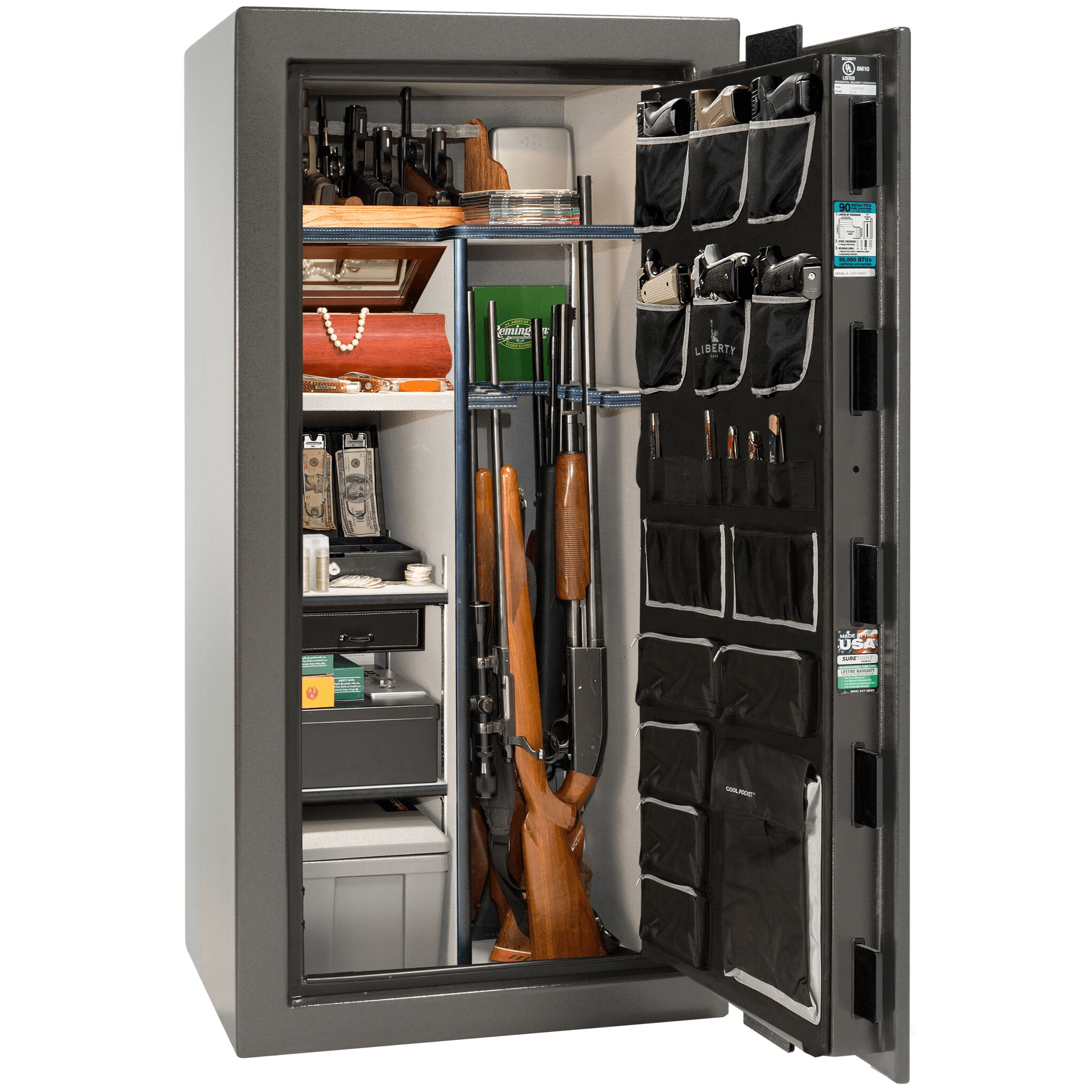 Lincoln Series | Level 5 Security | 110 Minute Fire Protection | 25 | Dimensions: 60.5"(H) x 30"(W) x 28.5"(D) | Black Gloss | Electronic Lock | Idaho Safe & Vault, Caldwell Idaho