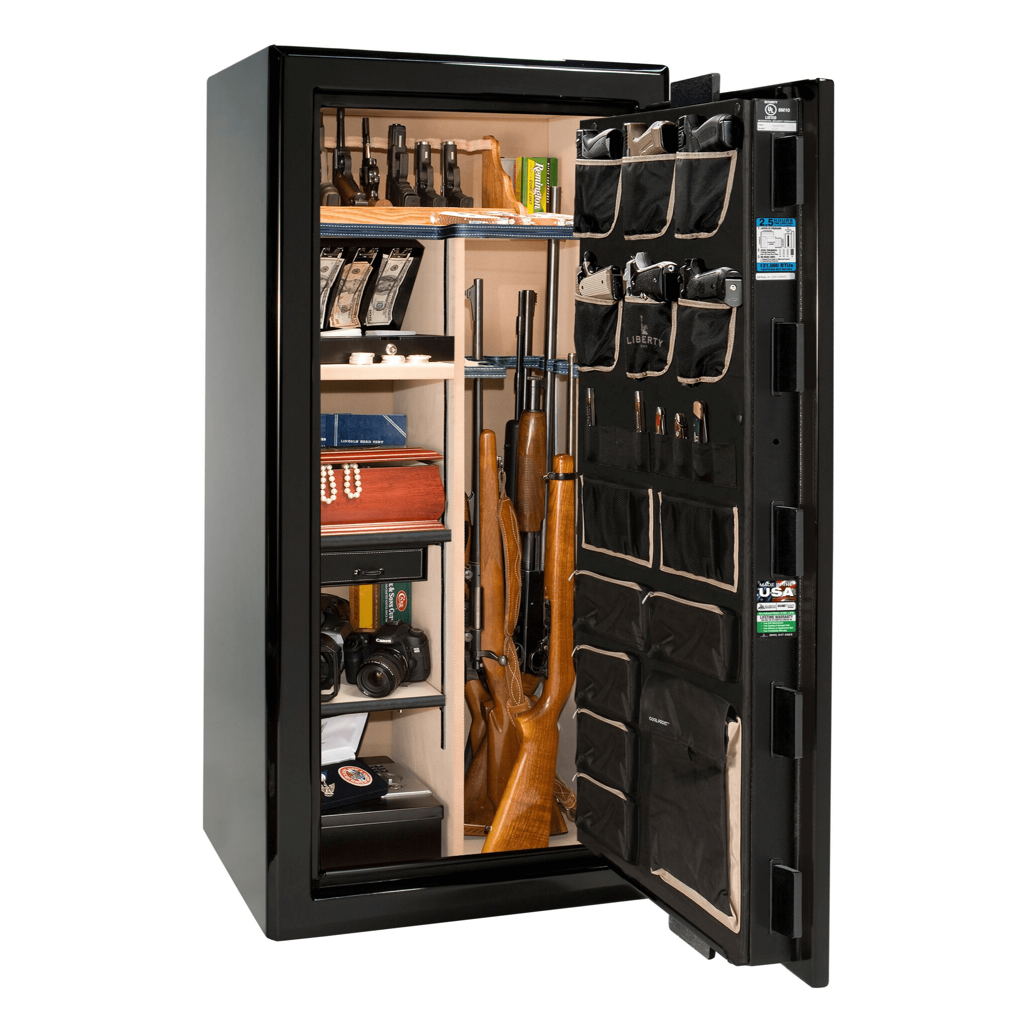 Presidential Series | Level 8 Security | 2.5 Hours Fire Protection | 25 | Dimensions: 60.5"(H) x 30.25"(W) x 24.75"(D*) | Black Gloss Chrome Hardware | Electronic Lock | Idaho Safe & Vault, Caldwell Idaho
