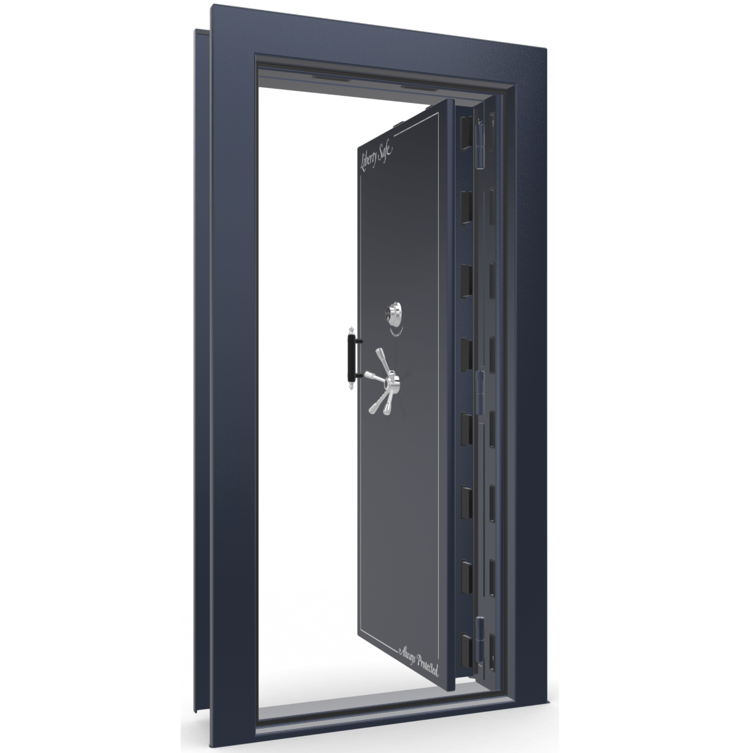 Vault Door Series | In-Swing | Right Hinge | Blue Gloss | Mechanical Lock - open | Idaho Safe & Vault, Caldwell Idaho