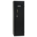 Ammo Cabinet 10 |  Dimensions: 59”(H) x 18”(W) x 16”(D) | 1 (Expandable to 2) Long Guns | Black - closed | Idaho Safe & Vault, Caldwell Idaho