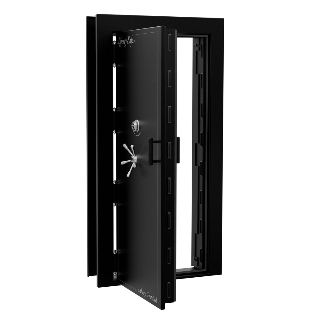 Vault Door Series | Out-Swing | Left  Hinge | Black Textured | Mechanical Lock - open | Idaho Safe & Vault, Caldwell Idaho