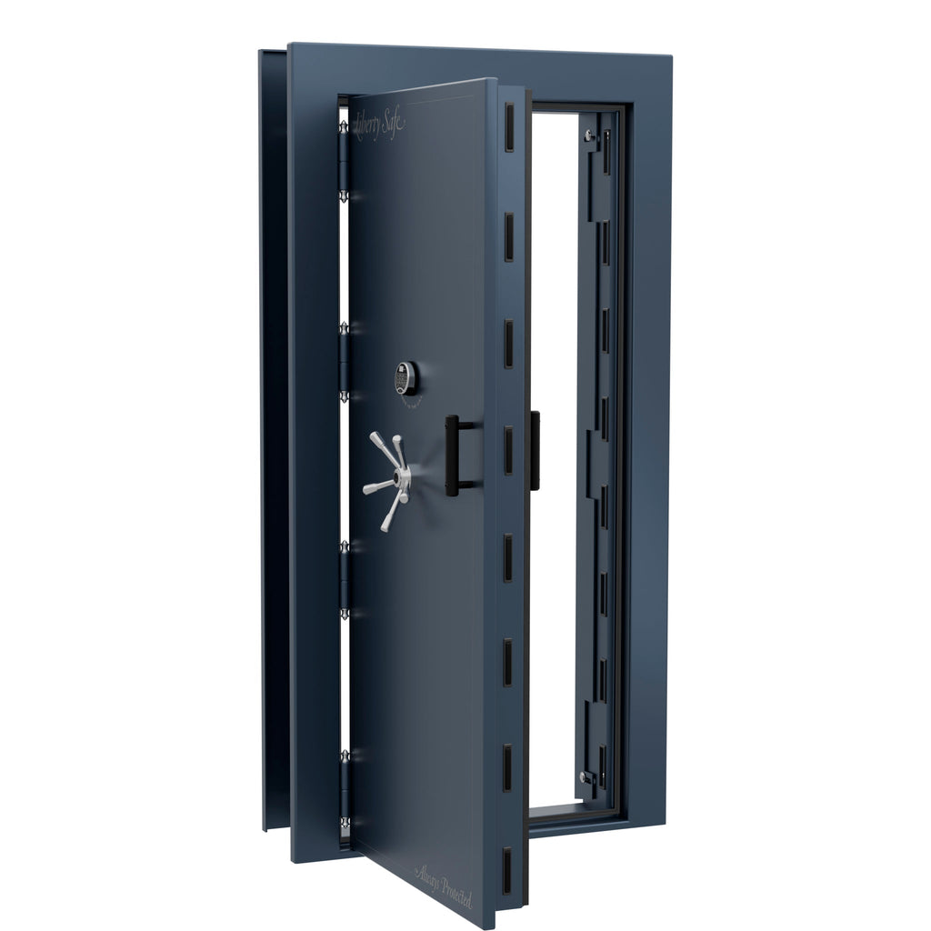 Vault Door Series | Out-Swing | Left  Hinge | Blue Gloss | Electronic Lock - open | Idaho Safe & Vault, Caldwell Idaho