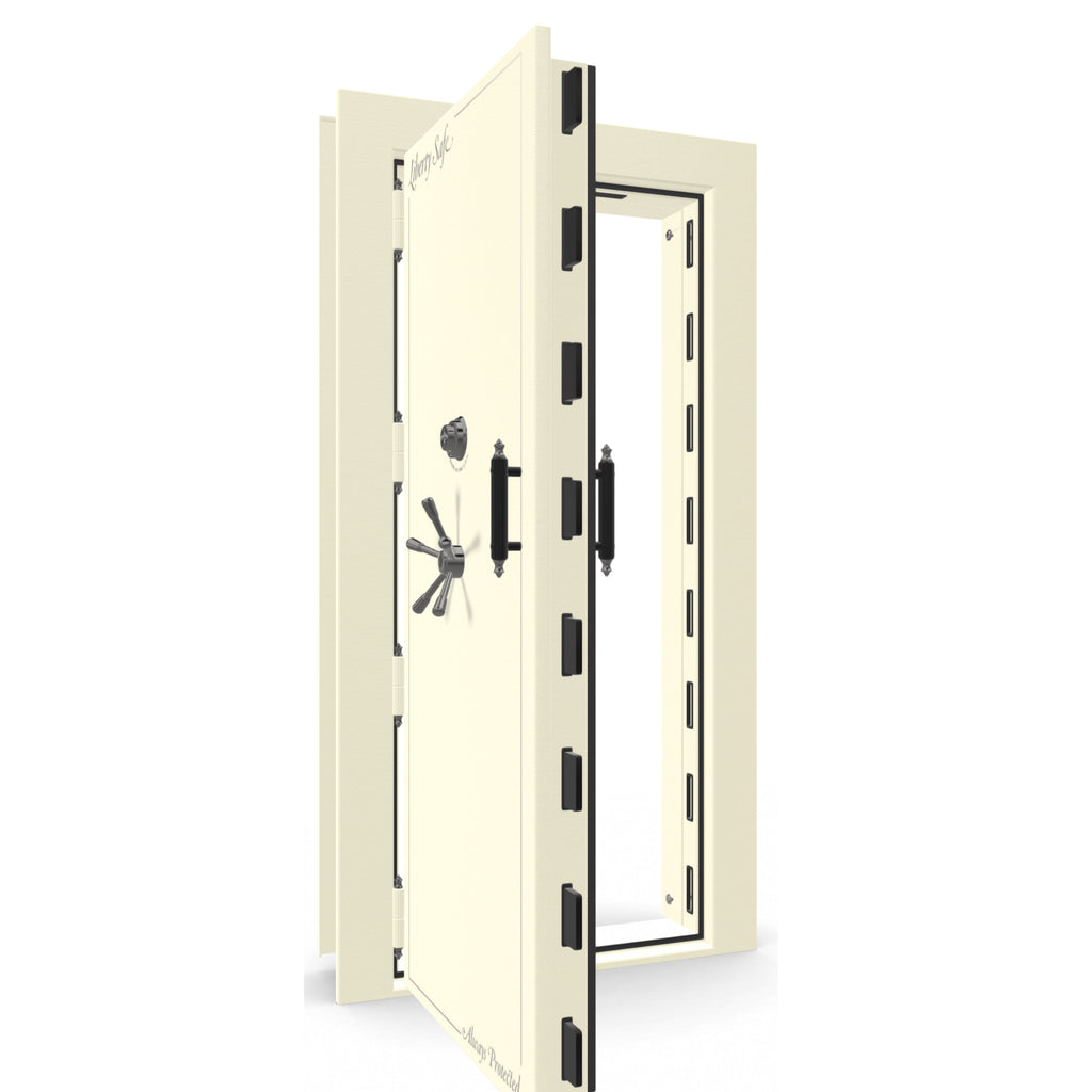 Vault Door Series | Out-Swing | Left  Hinge | White Marble | Electronic Lock - open | Idaho Safe & Vault, Caldwell Idaho