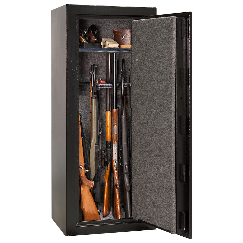 Centurion 18 | Level 1 Security | 30 Minute Fire Protection | Dimensions: 59.5" x 24.25" x 20" | Textured Black | Elock - No Door Panel Promotion - Open Door | Idaho Safe & Vault, Caldwell Idaho