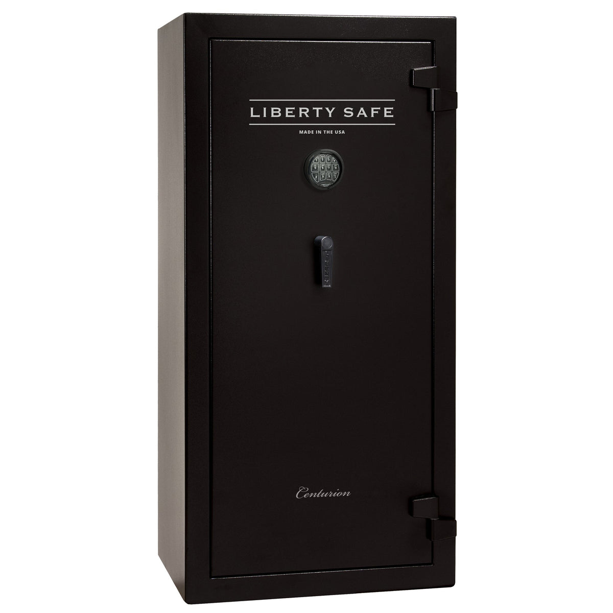 Centurion DLX 24 | Level 1 Security | 40 Minute Fire Protection | Dimensions: 59.5" x 28.25" x 20" | Textured Black | Chrome | Elock - Drop Handle Promotion - Closed Door | Idaho Safe & Vault, Caldwell Idaho