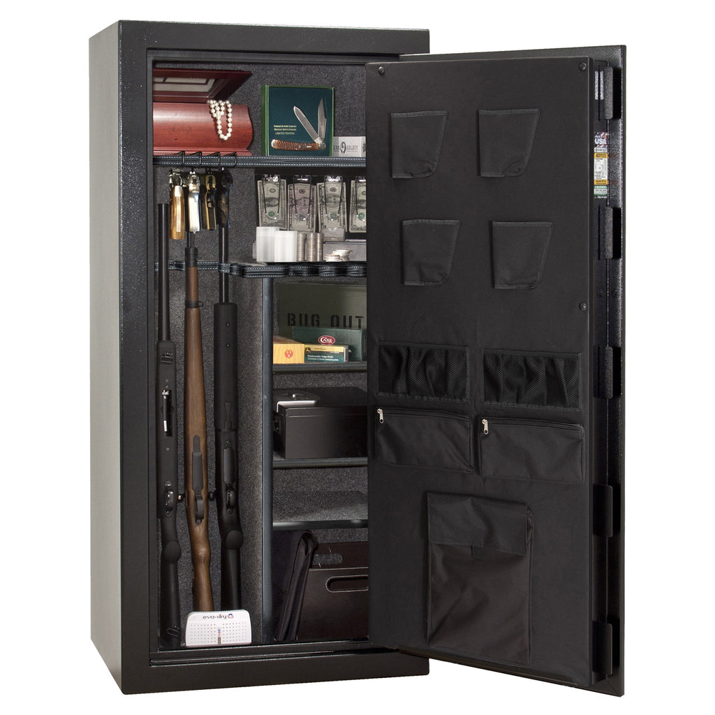 Centurion DLX 24 | Level 1 Security | 40 Minute Fire Protection | Dimensions: 59.5" x 28.25" x 20" | Textured Black | Chrome | Elock - Drop Handle Promotion - Open Door | Idaho Safe & Vault, Caldwell Idaho
