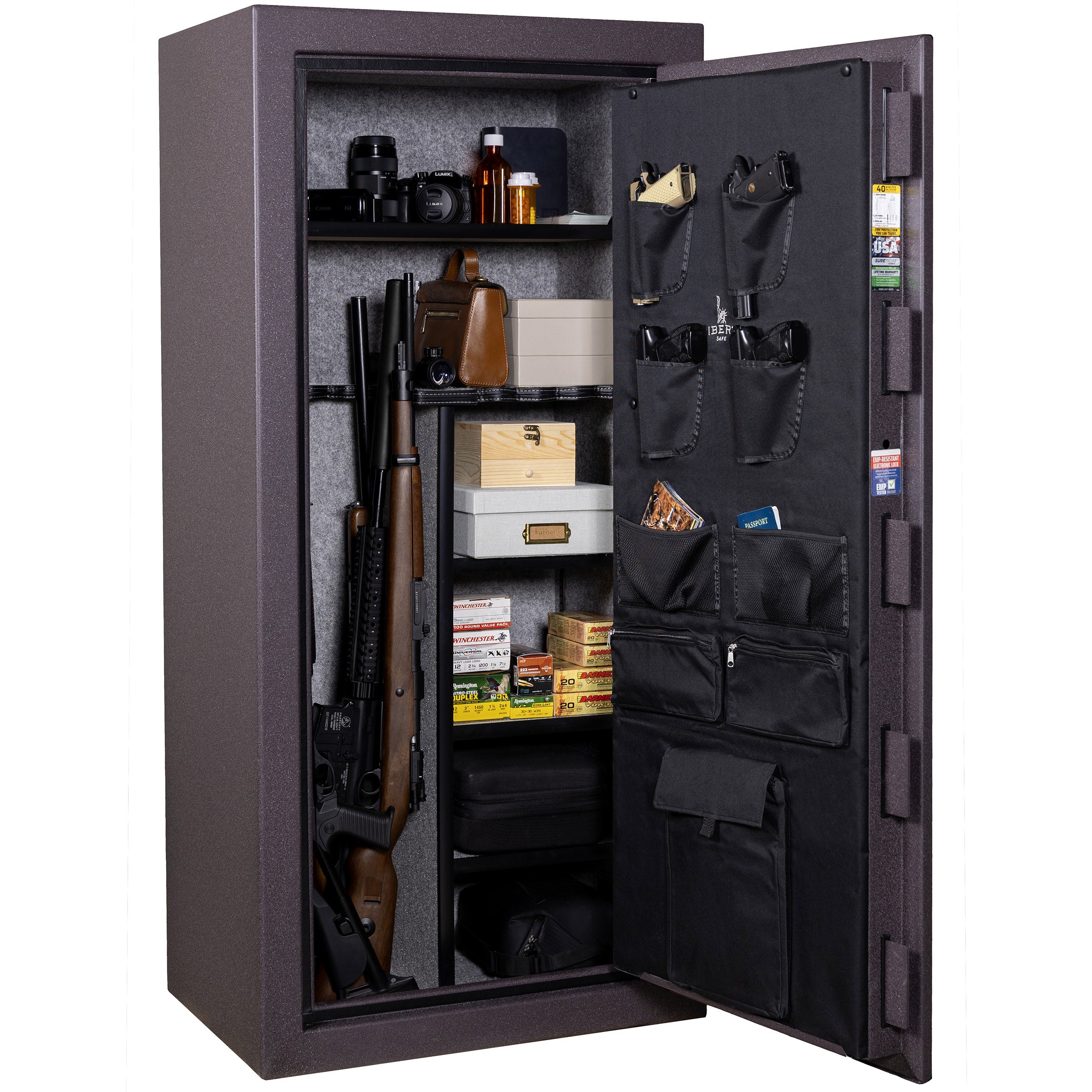 Liberty Centurion 24-Gun Safe | Forged Red | Electronic Lock — Open Interior | Idaho Safe & Vault
