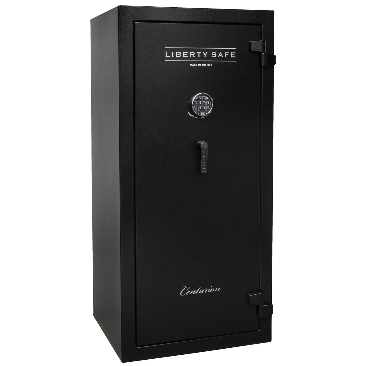 Centurion DLX 32 | Level 1 Security | 40 Minute Fire Protection | Dimensions: 59.5" x 28.25" x 24.5" | Textured Black | Chrome | Elock - Drop Handle Promotion - Closed Door | Idaho Safe & Vault, Caldwell Idaho