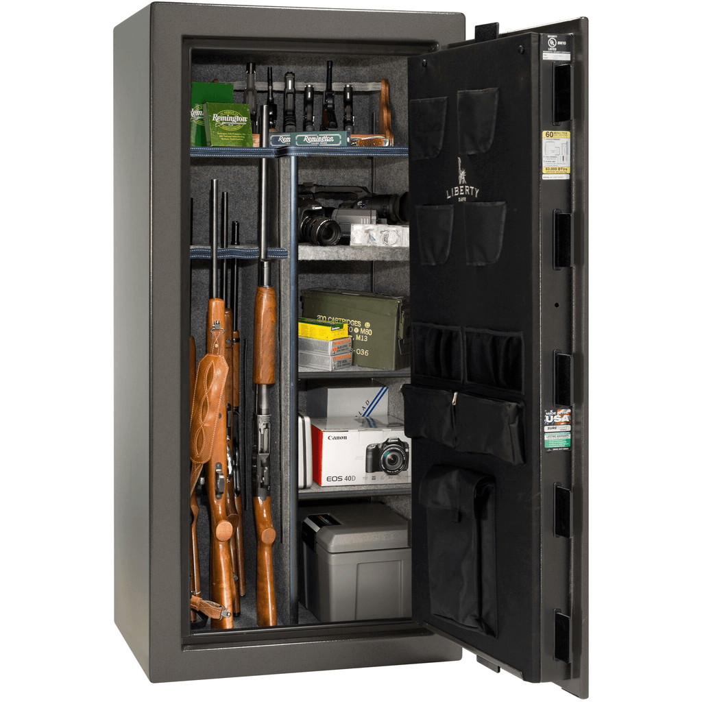 Colonial Series | Level 4 Security | 75 Minute Fire Protection | 23 | DIMENSIONS: 60.5"(H) X 30"(W) X 22"(D*) | Gray Gloss | Electronic Lock Open | Idaho Safe & Vault, Caldwell Idaho