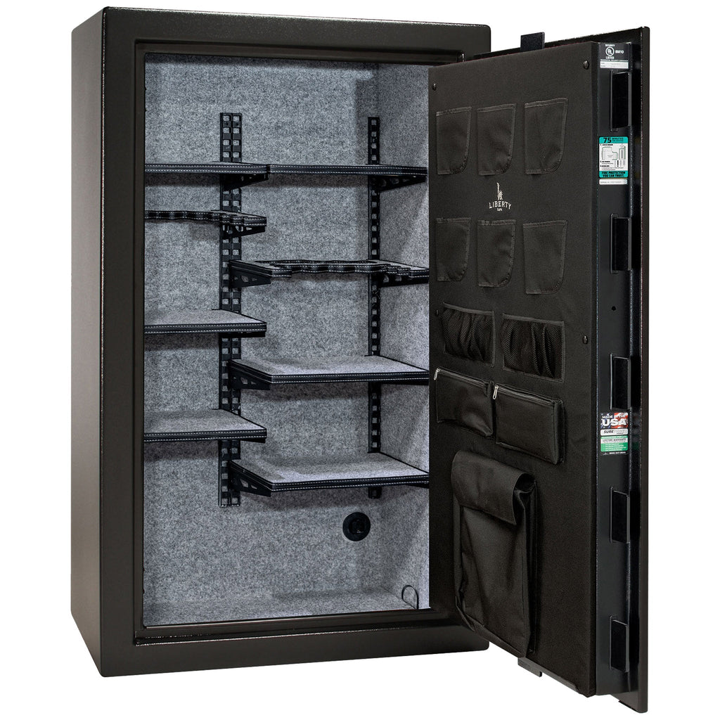 Colonial Series | Level 4 Security | 75 Minute Fire Protection | 30 PRO FLEX | DIMENSIONS: 60.5"(H) X 36"(W) X 22"(D*) | Black Textured | Mechanical Lock - Open | Idaho Safe & Vault, Caldwell Idaho
