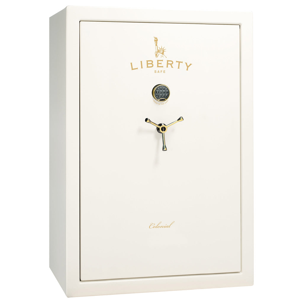 Colonial Series | Level 4 Security | 75 Minute Fire Protection | 35 | DIMENSIONS: 60.5"(H) X 42”(W) X 22"(D*) | White Gloss Brass | Electronic Lock - closed | Idaho Safe & Vault, Caldwell Idaho