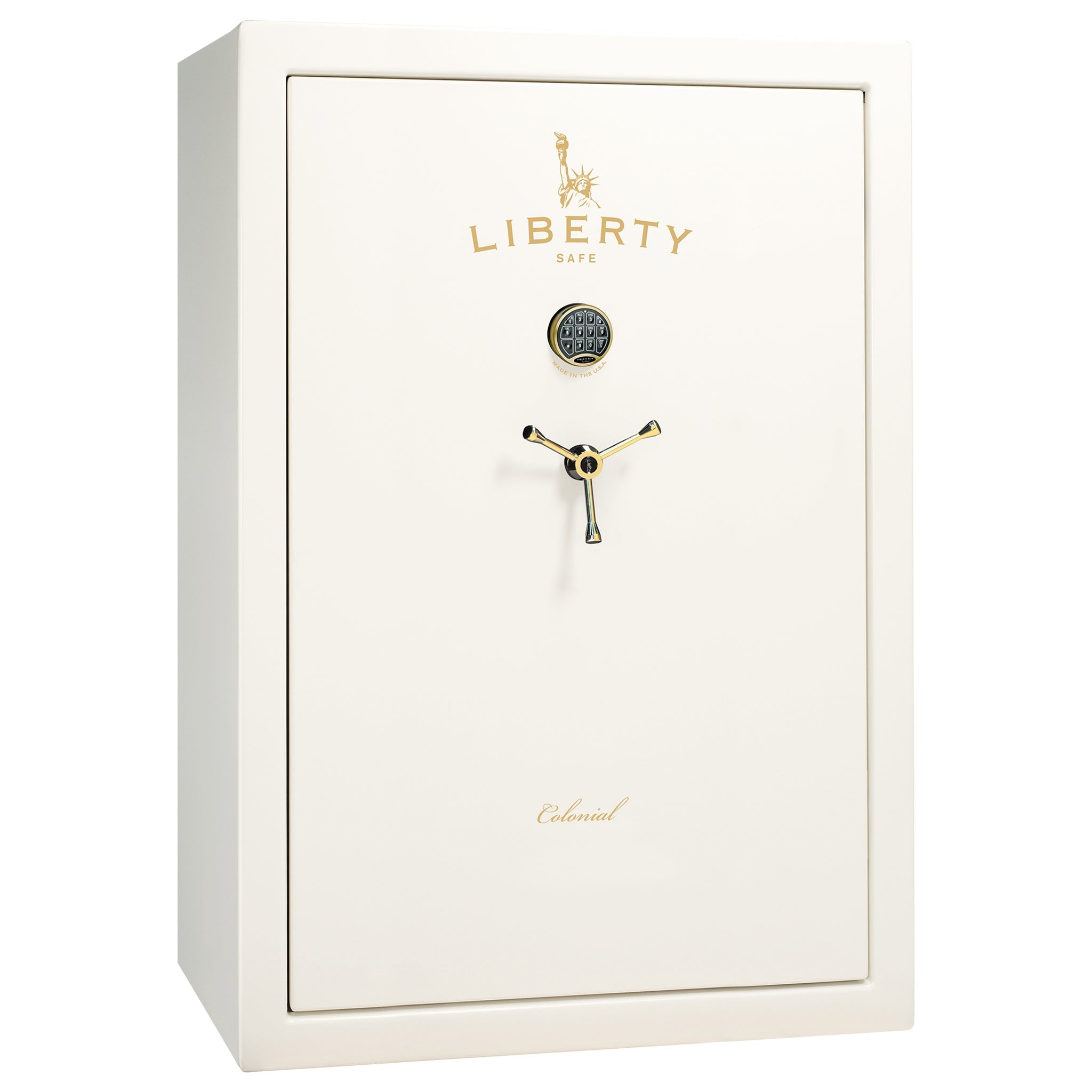Colonial Series | Level 4 Security | 75 Minute Fire Protection | 35 | DIMENSIONS: 60.5"(H) X 42”(W) X 22"(D*) | White Gloss Brass | Electronic Lock - closed | Idaho Safe & Vault, Caldwell Idaho