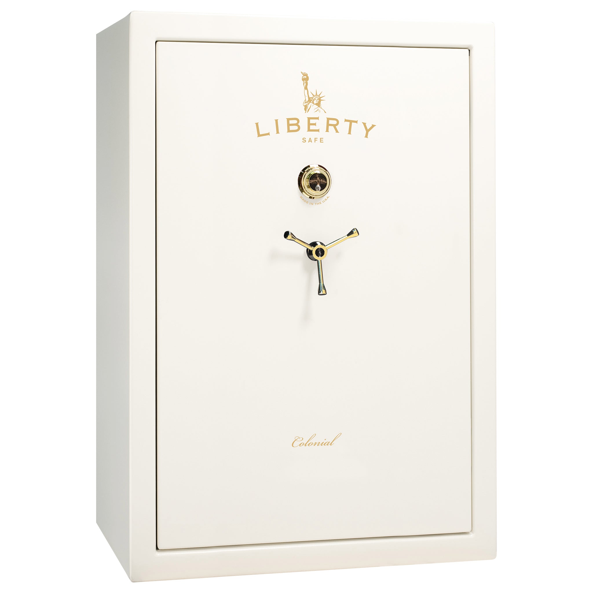 Colonial Series | Level 4 Security | 75 Minute Fire Protection | 35 | DIMENSIONS: 60.5"(H) X 42”(W) X 22"(D*) | White Gloss Brass | Mechanical Lock - closed | Idaho Safe & Vault, Caldwell Idaho