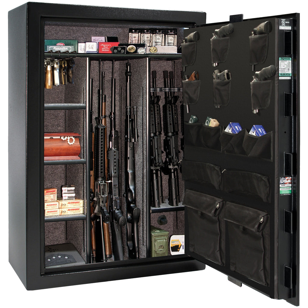 Colonial Series | Level 4 Security | 75 Minute Fire Protection | 35 | DIMENSIONS: 60.5"(H) X 42”(W) X 22"(D*) | Black Gloss | Mechanical Lock - open | Idaho Safe & Vault, Caldwell Idaho