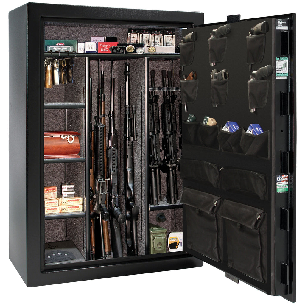 Colonial Series | Level 4 Security | 75 Minute Fire Protection | 35 | DIMENSIONS: 60.5"(H) X 42”(W) X 22"(D*) | Black Textured | Mechanical Lock - open | Idaho Safe & Vault, Caldwell Idaho
