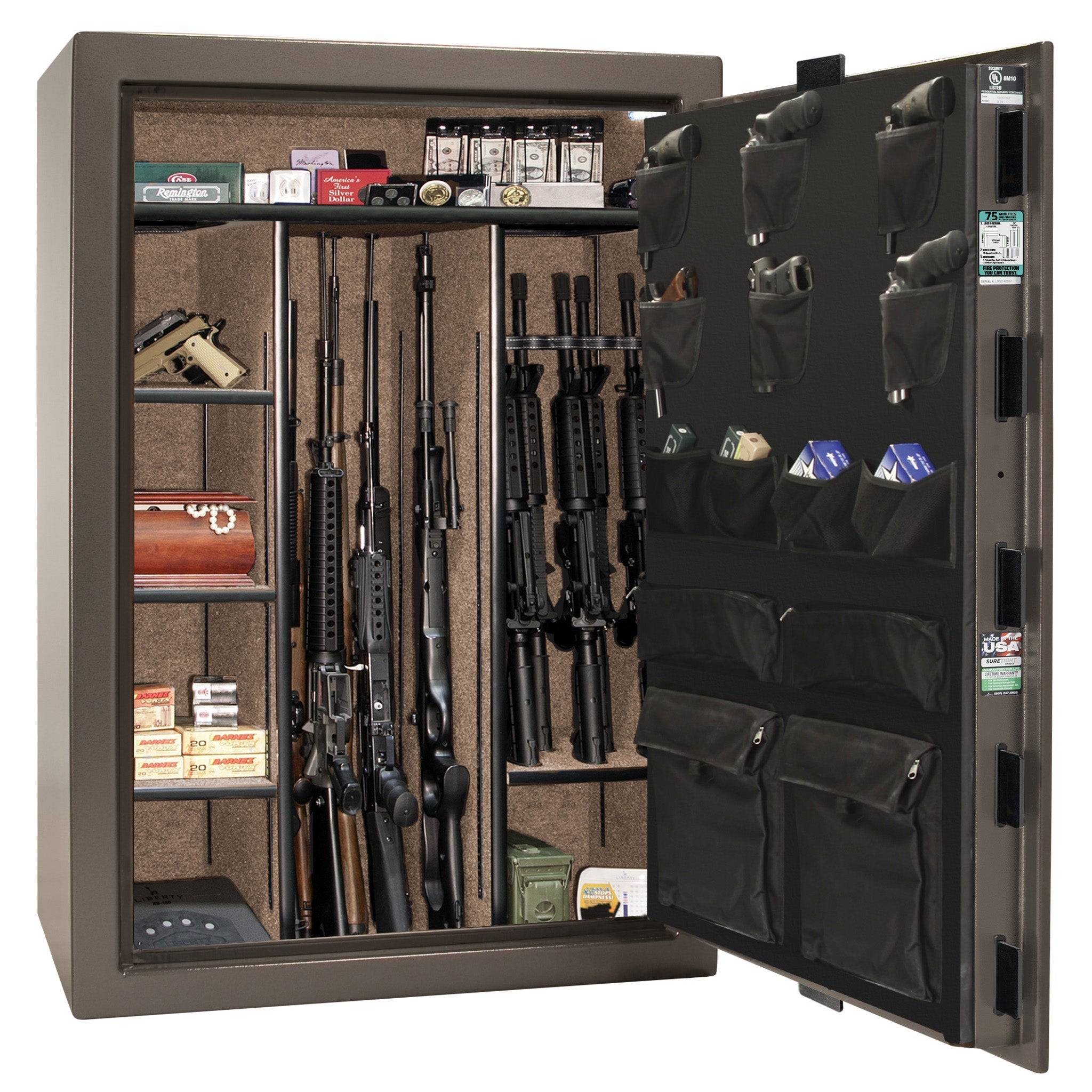 Colonial Series | Level 4 Security | 75 Minute Fire Protection | 35 | DIMENSIONS: 60.5"(H) X 42”(W) X 22"(D*) | Bronze Textured | Mechanical Lock - open | Idaho Safe & Vault, Caldwell Idaho
