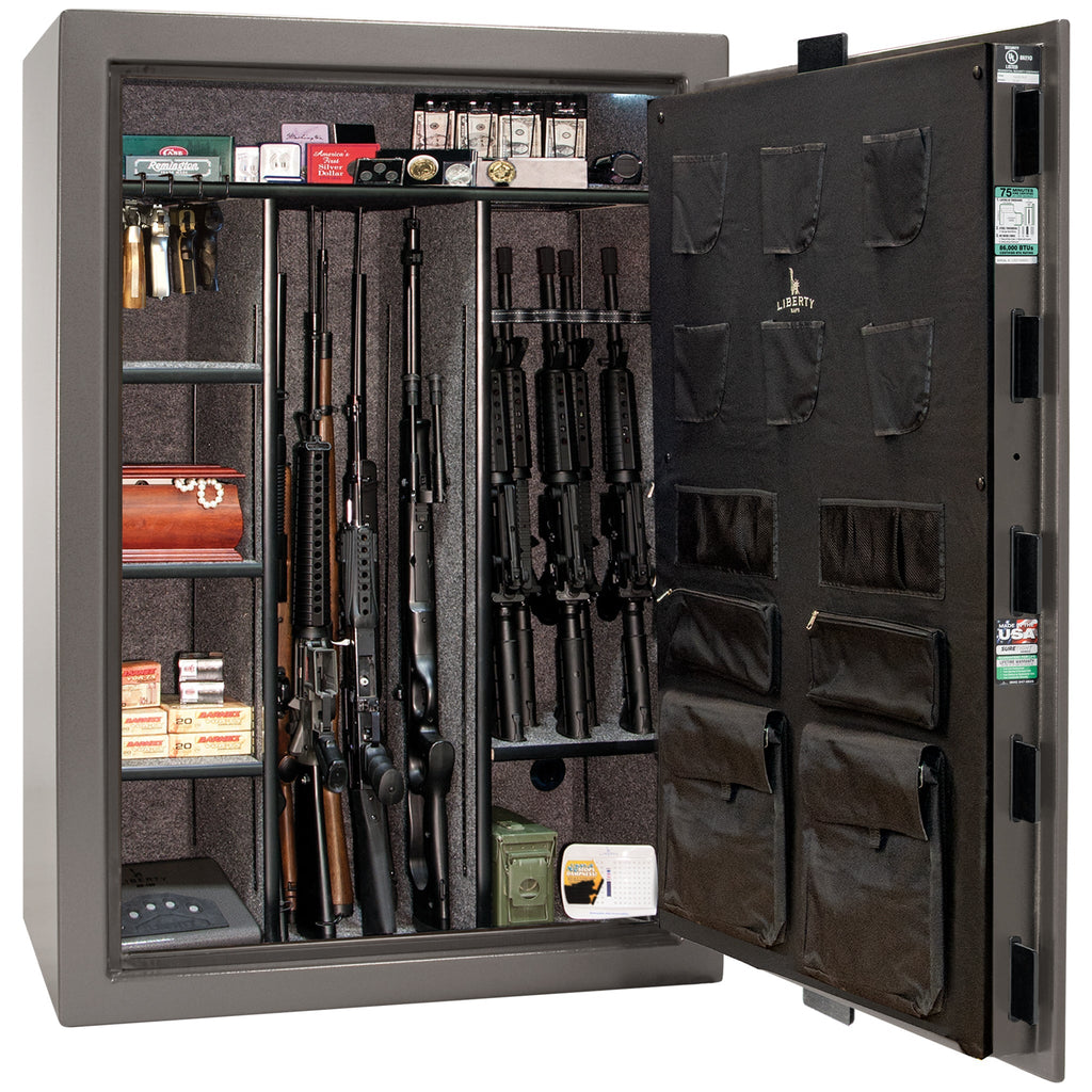 Colonial Series | Level 4 Security | 75 Minute Fire Protection | 35 | DIMENSIONS: 60.5"(H) X 42”(W) X 22"(D*) | Gray Gloss | Mechanical Lock - open | Idaho Safe & Vault, Caldwell Idaho