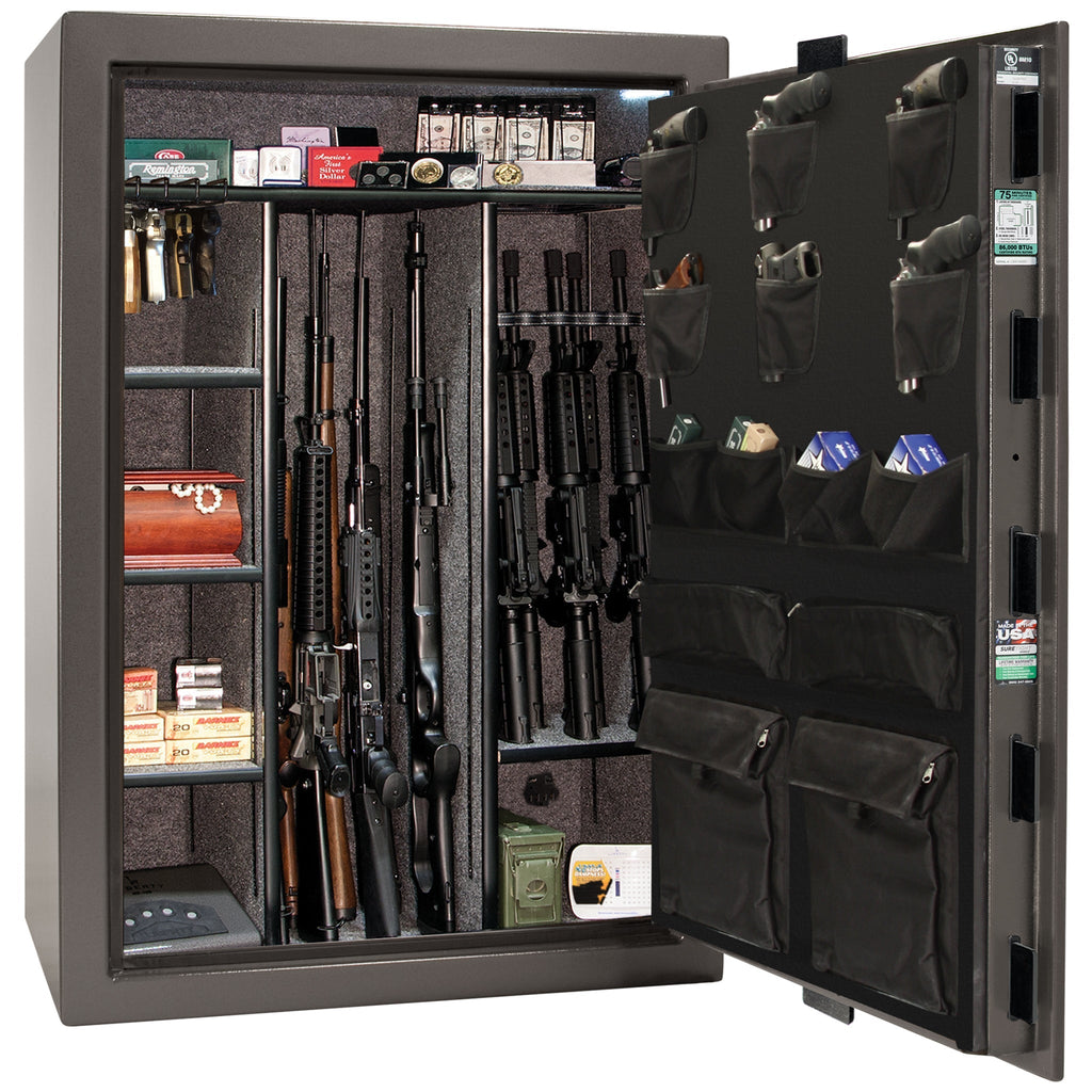 Colonial Series | Level 4 Security | 75 Minute Fire Protection | 35 | DIMENSIONS: 60.5"(H) X 42”(W) X 22"(D*) | Gray Marble | Mechanical Lock - open | Idaho Safe & Vault, Caldwell Idaho