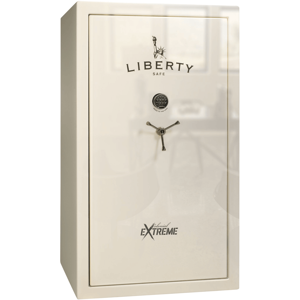 Colonial Series | Level 4 Security | 75 Minute Fire Protection | 50XT | DIMENSIONS: 72.5"(H) X 42"(W) X 27.5"(D*) | White Gloss Black Chrome | Electronic Lock | Idaho Safe & Vault, Caldwell Idaho