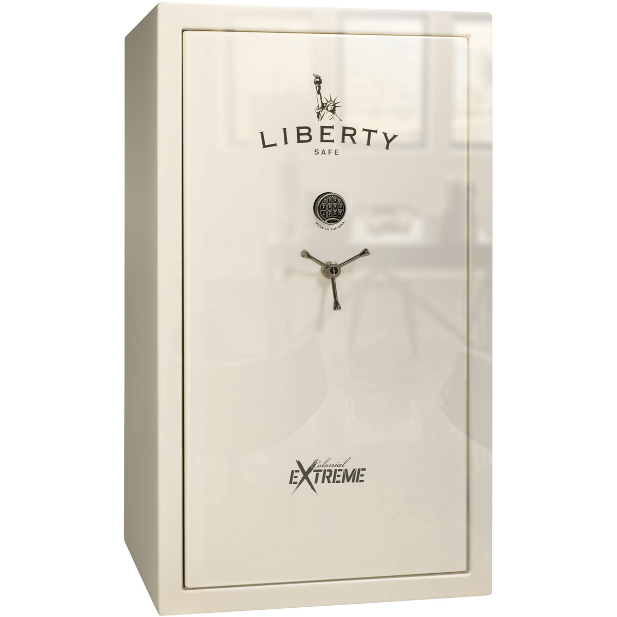 Colonial Series | Level 4 Security | 75 Minute Fire Protection | 50XT | DIMENSIONS: 72.5"(H) X 42"(W) X 27.5"(D*) | White Gloss Black Chrome | Electronic Lock | Idaho Safe & Vault, Caldwell Idaho