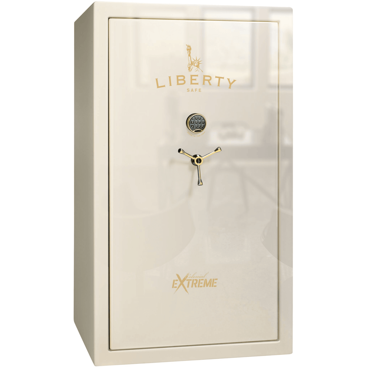 Colonial Series | Level 4 Security | 75 Minute Fire Protection | 50XT | DIMENSIONS: 72.5"(H) X 42"(W) X 27.5"(D*) | White Gloss Brass | Electronic Lock | Idaho Safe & Vault, Caldwell Idaho