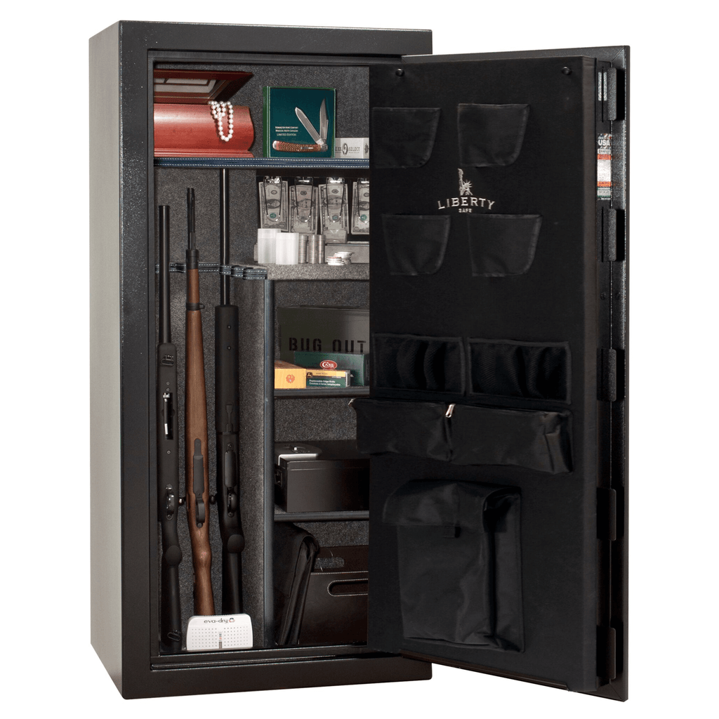 Centurion DLX 24 | Level 1 Security | 40 Minute Fire Protection | Dimensions: 59.5" x 28.25" x 20" | Textured Black | Chrome | Elock - Open Door | Idaho Safe & Vault, Caldwell Idaho