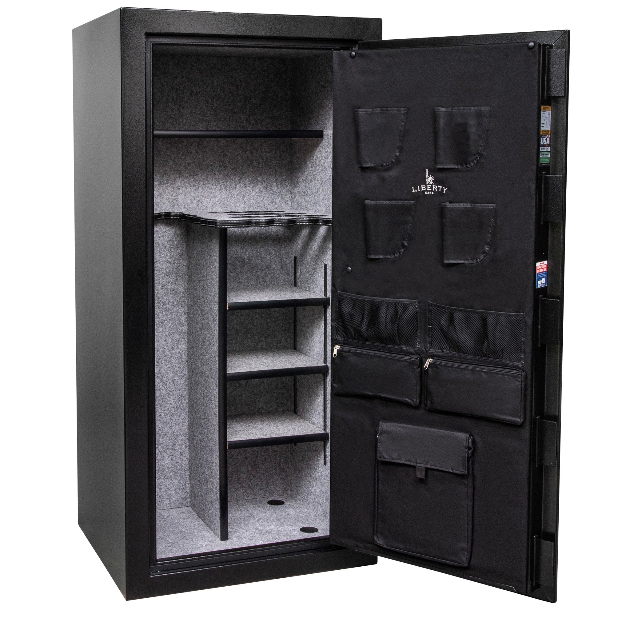 Centurion DLX 32 | Level 1 Security | 40 Minute Fire Protection | Dimensions: 59.5" x 28.25" x 24.5" | Textured Black | Chrome | Elock - Open Door - Empty | Idaho Safe & Vault, Caldwell Idaho