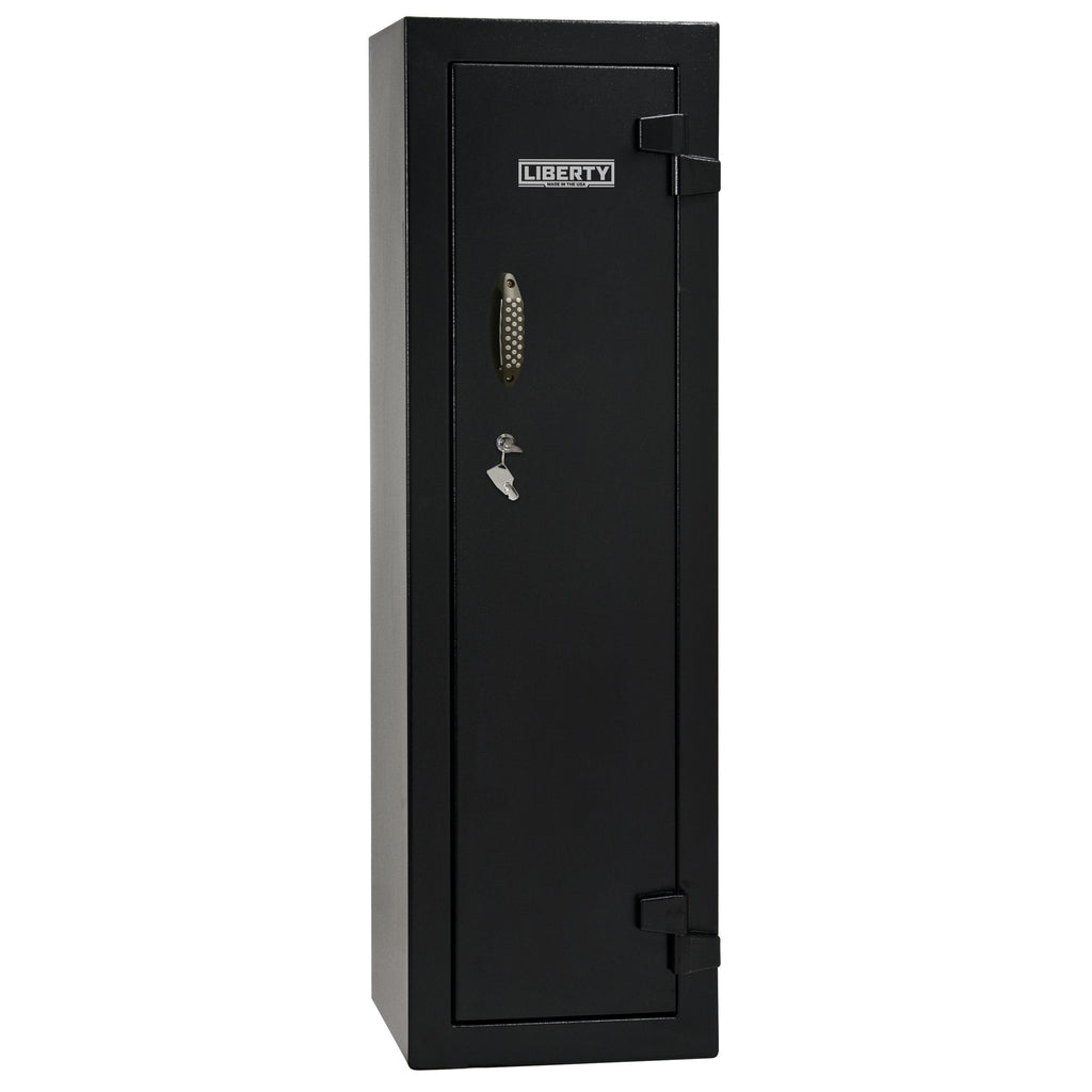 Gun Cabinet 14 | Dimensions: 59"(H) x 18"(W) x 16"(D*) | Textured Black - Closed | Idaho Safe & Vault, Caldwell Idaho