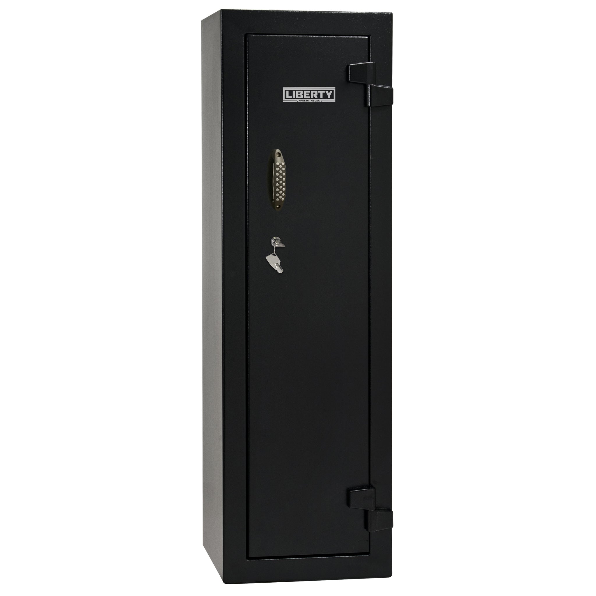 Gun Cabinet 14 | Dimensions: 59"(H) x 18"(W) x 16"(D*) | Textured Black - Closed | Idaho Safe & Vault, Caldwell Idaho